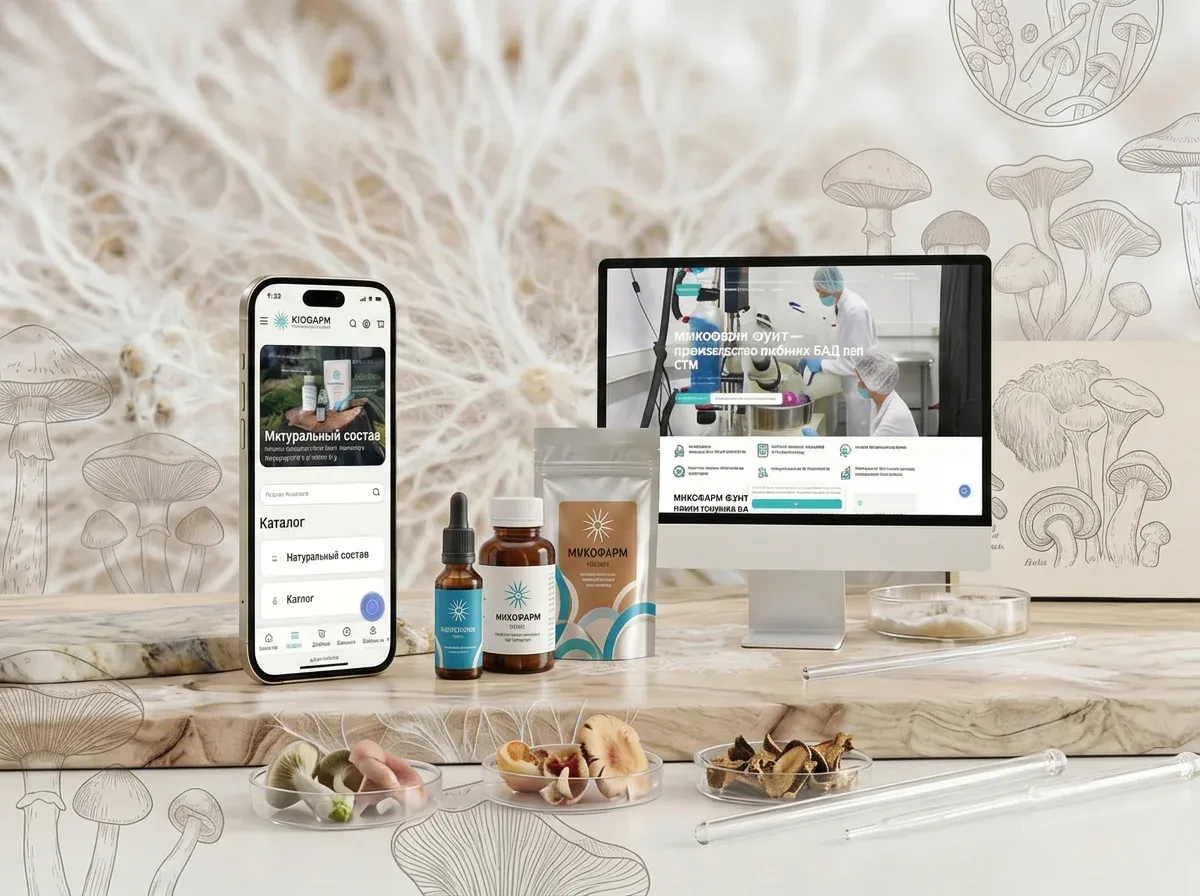Скрин проекта: Микофарм — интернет-магазин для грибных добавок